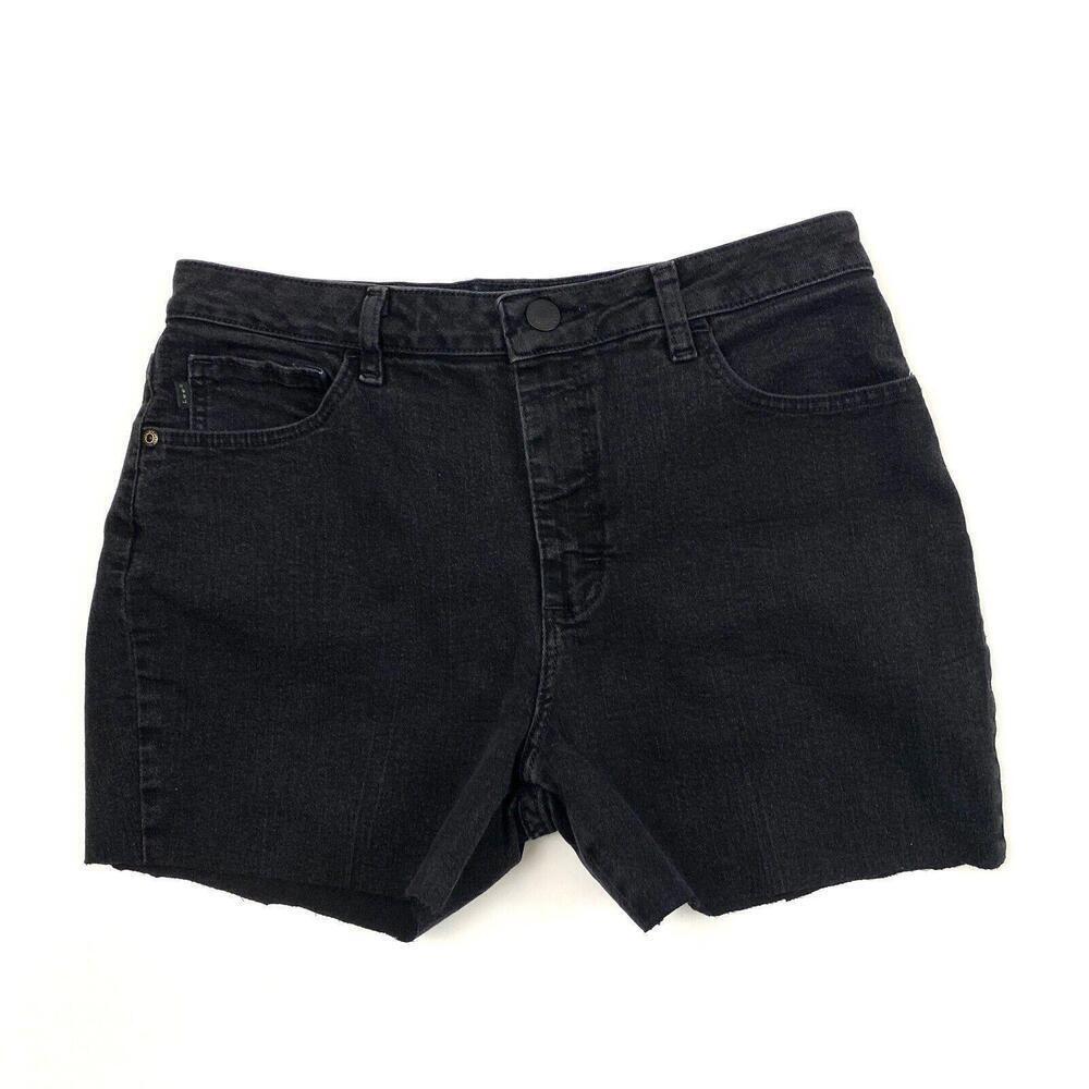 Lee Relaxed fit High rise‎ Raw Hem Women's size 8 Black Denim jean Shorts